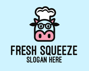 Glasses Cow Chef logo design