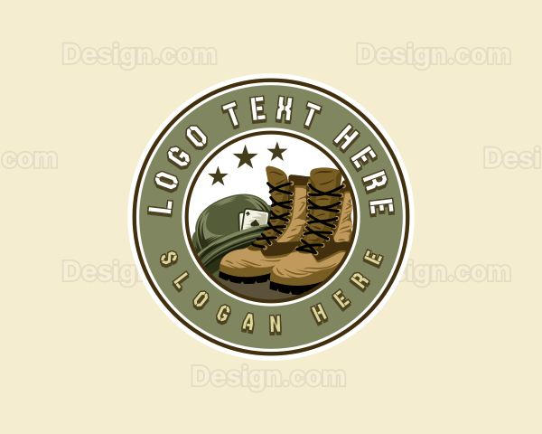 Military Helmet Boots Logo