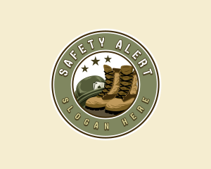 Military Helmet Boots logo design