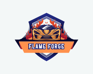 Automotive Car Flames logo design