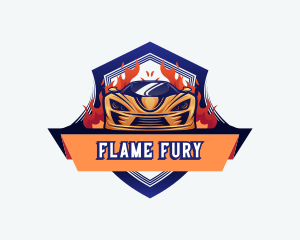 Automotive Car Flames logo design