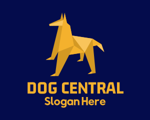 Yellow Hound Origami logo design