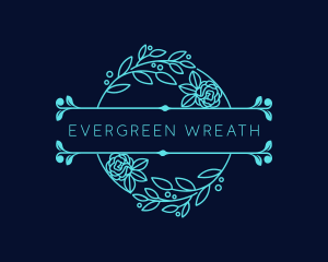 Botanical Wreath Ornament logo design