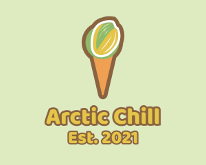 Pistachio Ice Cream Cone  logo design