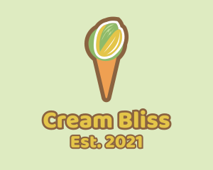 Pistachio Ice Cream Cone  logo design