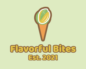 Pistachio Ice Cream Cone  logo design