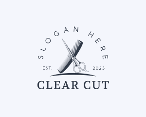 Scissor Comb Barbershop logo design