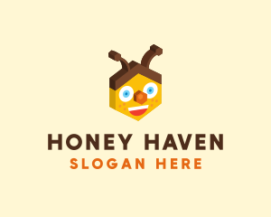 Honey Bee Head  logo design