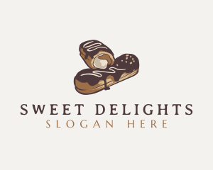 Chocolate Eclair Dessert logo design