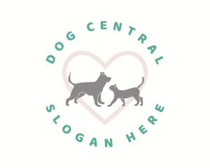 Dog Cat Heart logo design