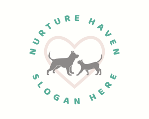 Dog Cat Heart logo design