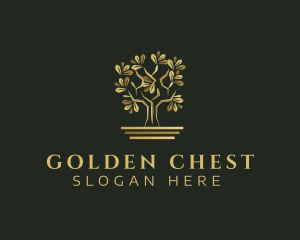 Golden Bonsai Tree logo design