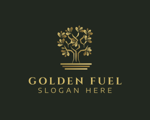 Golden Bonsai Tree logo design