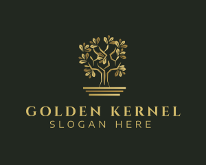 Golden Bonsai Tree logo design