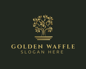 Golden Bonsai Tree logo design