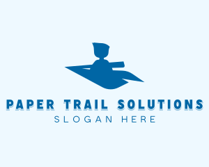 Boy Paper Airplane logo design