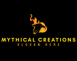 Flaming Mythical Bird logo design