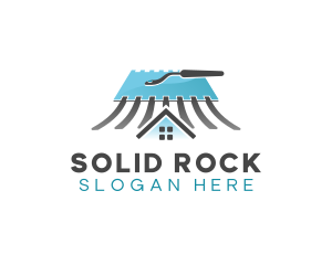 Plastering Roofing Construction logo design