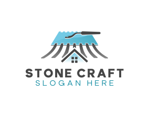 Plastering Roofing Construction logo design