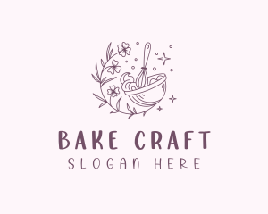 Floral Baking Whisk logo design