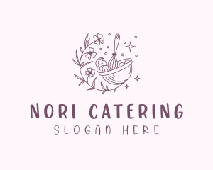 Floral Baking Whisk logo design