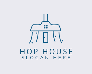 Blue Vacuum House  logo design