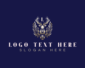 Luxury Floral Deer logo