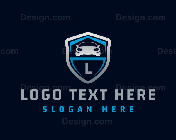 Sports Car Shield Vehicle Logo