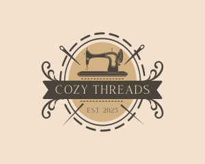 Seamstress Sewing Needle logo design