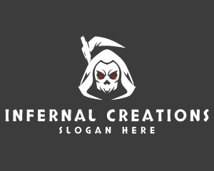 Creepy Grim Reaper  logo design