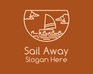 Minimalist Sea Sailing logo design