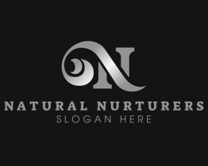 Cursive Gradient Letter N logo design