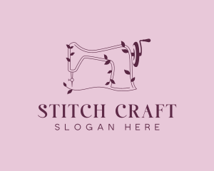 Floral Sewing Machine logo design