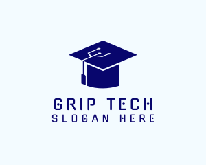 Tech Circuit Graduation Cap logo design