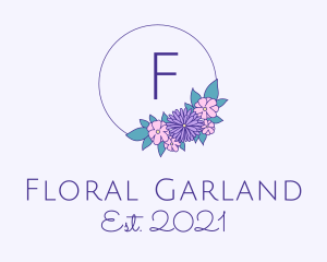 Botanical Flower Wreath logo