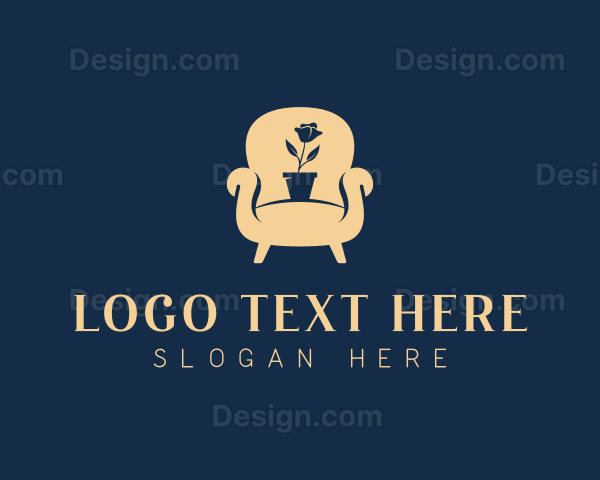 Chair Flower Decor Logo