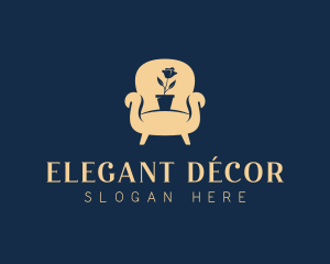 Chair Flower Decor logo design