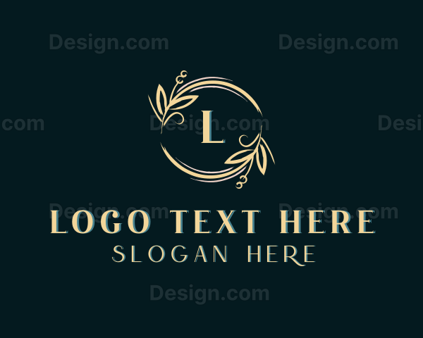 Floral Flower Botanical Wreath Logo