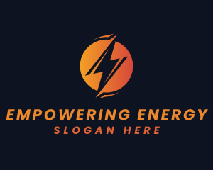 Circle Electric Lightning Energy logo design