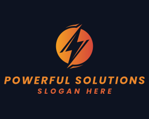 Circle Electric Lightning Energy logo design