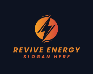 Circle Electric Lightning Energy logo design