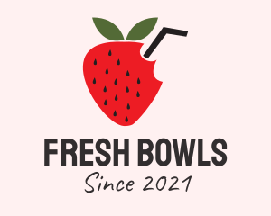 Strawberry Fruit Drink  logo design