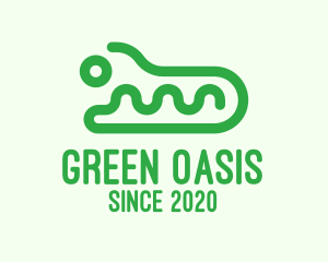 Green Wild Crocodile  logo design