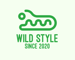 Green Wild Crocodile  logo design