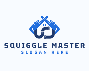 Plumbing Pipe Wrench logo design