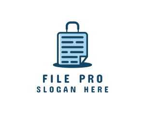 Document File Suitcase logo design