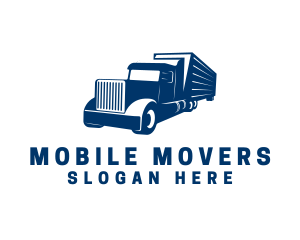 Blue Cargo Truck logo design