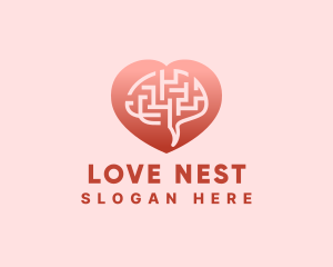 Brain Maze Love logo design