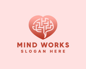 Brain Maze Love logo design