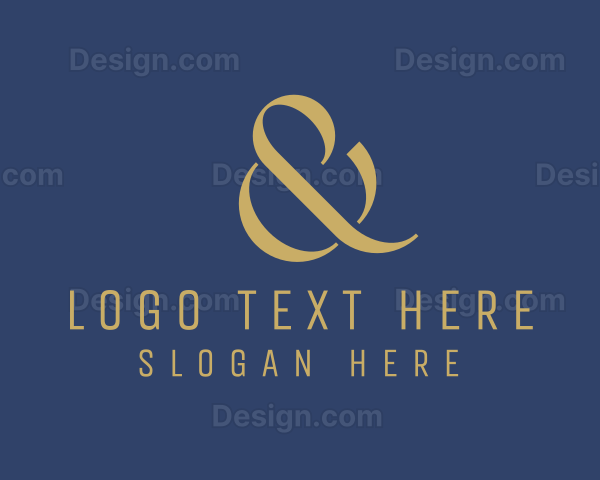 Gold Ampersand Lettering Logo